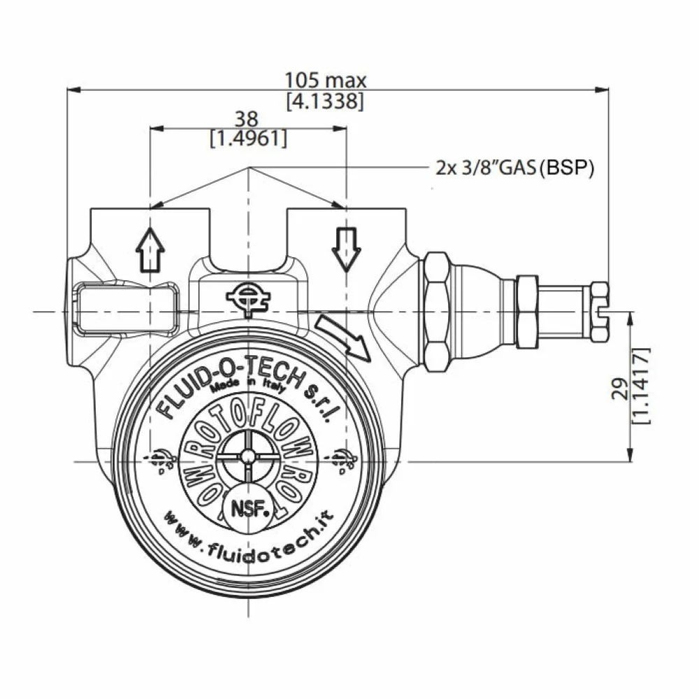 Fluid-O-Tech Rotoflow Rotary Vane Water Pump (200L/h) - Image 3